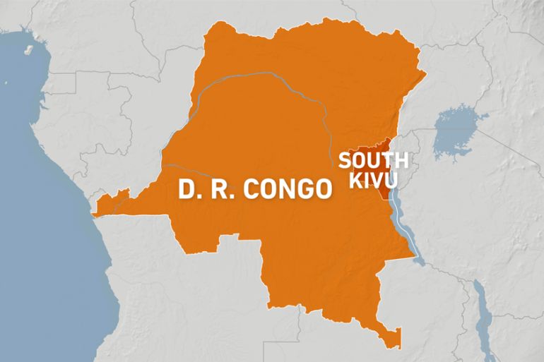 Map of South Kivu province, Democratic Republic of Congo