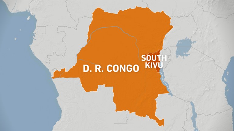 Carte de la province du Sud-Kivu, République démocratique du Congo