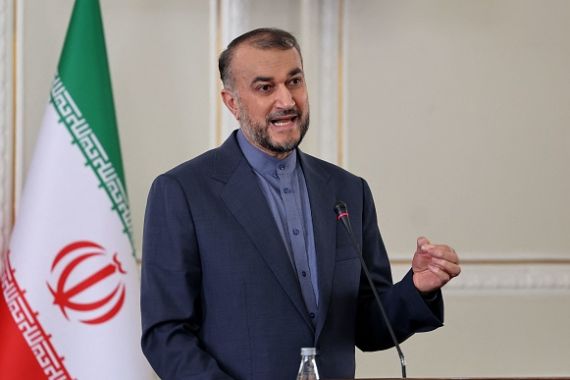 Iran’s Foreign Minister Hossein Amirabdollahian speaking