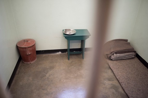 A view of the cell where Nelson Mandela, an anti-apartheid revolutionary and the former president of South Africa, spent 18 of the 27 years he was imprisoned on Robben Island, on January 16, 2020. - The Robben Island prison is now a museum dedicated to showing visitors the brutal conditions under which the prisoners lived, but also how important the island became as a base to counter the Apartheid regime.
