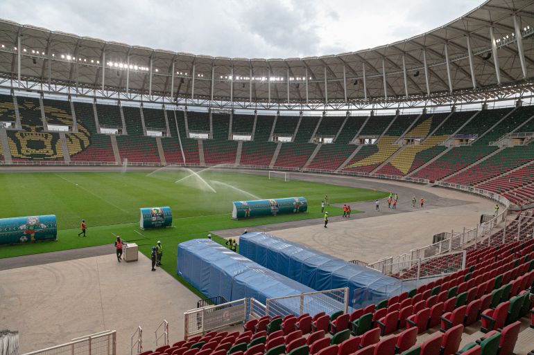 A general view of the Olembe stadium in Yaounde, Cameroon