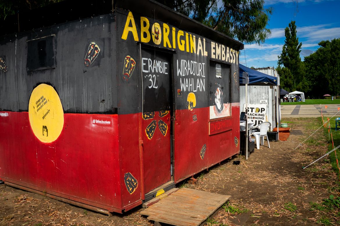 The Aboriginal Tent Embassy as it stands today
