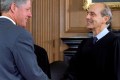 President Clinton shakes hands with newly installed Supreme Court Justice Stephen Breyer during ceremonies at the Supreme Court in Washington September 30th. Breyer was installed as the 108th Supreme Court Justice during the ceremonies