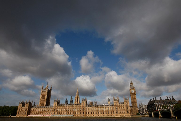 Britain's Houses of Parliament are seen across the river Thames in London