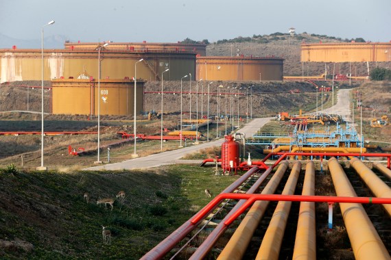 A general view of oil tanks at Turkey's Mediterranean port of Ceyhan