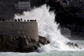 A wave breaks on France's Mediterranean coast