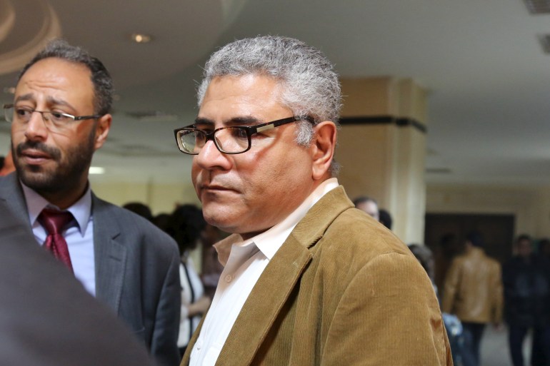 Human rights activist Gamal Eid is seen at a court in Cairo