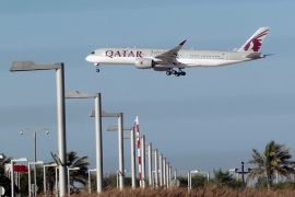 Qatar Airways plane mid air