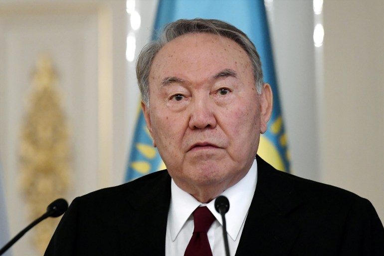 President of Kazakhstan Nursultan Nazarbayev attends a news conference at the Presidential Palacee in Helsinki, Finland October 17, 2018. Lehtikuva/Markku Ulander/via REUTERS ATTENTION EDITORS - THIS IMAGE WAS PROVIDED BY A THIRD PARTY. NO THIRD PARTY SALES. NOT FOR USE BY REUTERS THIRD PARTY DISTRIBUTORS. FINLAND OUT. NO COMMERCIAL OR EDITORIAL SALES IN FINLAND.