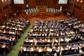 A general view of Kosovo's parliament