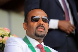 Ethiopian Prime Minister Abiy Ahmed is seen during a campaign event