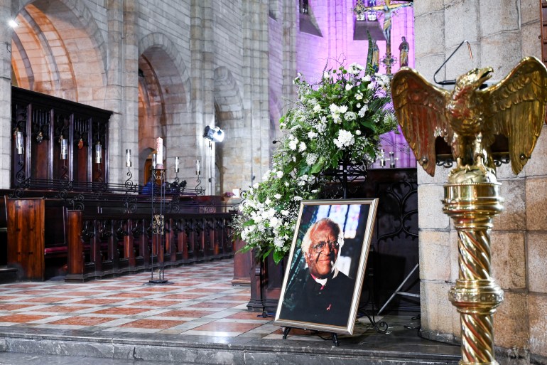 A general view of the St George's Cathedral during the state funeral of late Archbishop Emeritus Desmond Tutu in Cape Tow