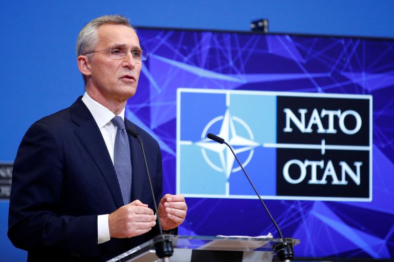 NATO Secretary General Jens Stoltenberg speaks during a news conference at the Alliance's headquarters in Brussels, Belgium