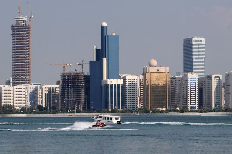 A general view of the Abu Dhabi skyline .