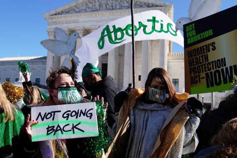 Activists demonstrate in support of abortion rights in Washington, DC