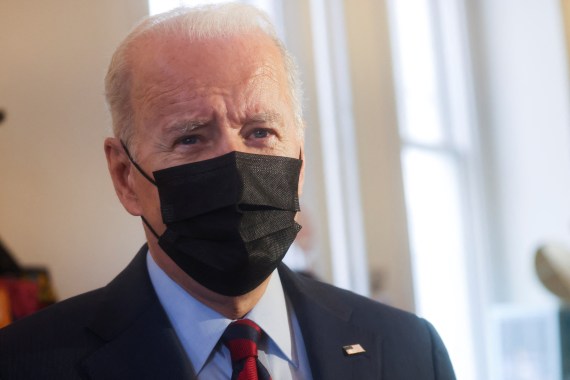 U.S. President Joe Biden is seen wearing a face mask