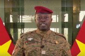 Lieutenant Colonel Paul-Henri Damiba made his first public address since Monday&#39;s coup [Reuters]