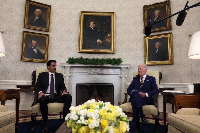 Qatar’s Emir Sheikh Tamim with President Biden