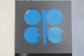 The Organization of Petroleum Exporting Countries (OPEC) logo is seen at the group's headquarters in Vienna, Austria