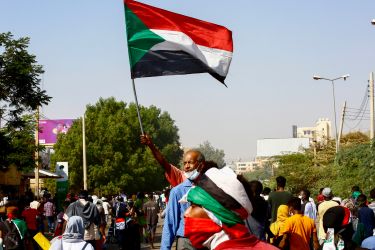 People stage a demonstration demanding the restoration of civilian rule in Khartoum, Sudan