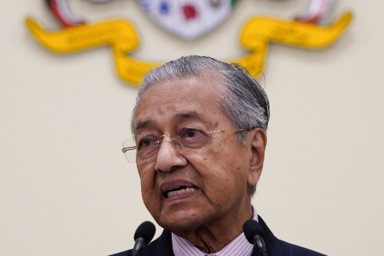 Malaysian interim leader Mahathir Mohamad speaks during a press conference at his office in Putrajaya, Malaysia, Thursday, Feb. 27, 2020.