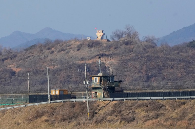 Military guard posts of North and South Koreain Paju, near the border
