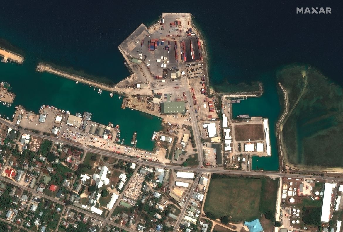 the main port facilities in Nuku’alofa, Tonga