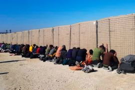 ISIL group fighters, who were arrested by the Kurdish-led Syrian Democratic Forces after they attacked Gweiran Prison, in Hassakeh, northeast Syria