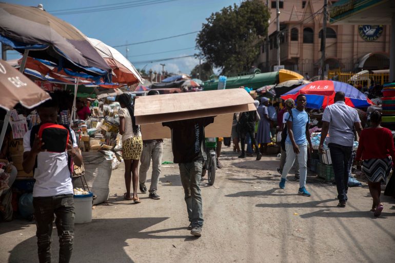 People in market in Haiti