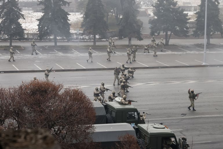 Kazakh security forces take part in operations amid mass unrest