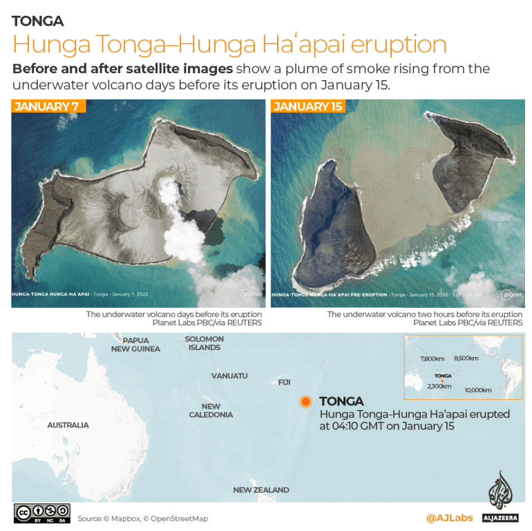 Map of Hunga-Tonga-Hunga-Haapai volcano