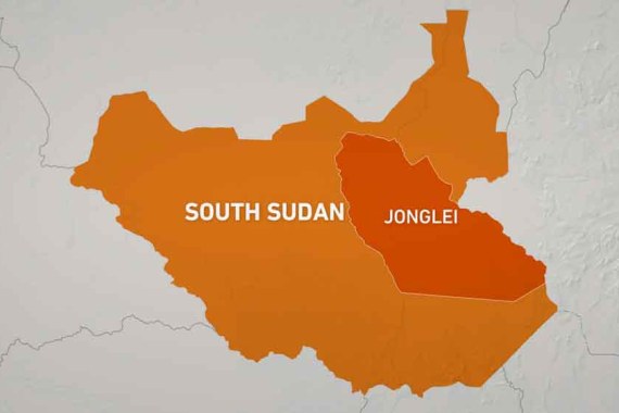 Map of South Sudan's Jonglei state