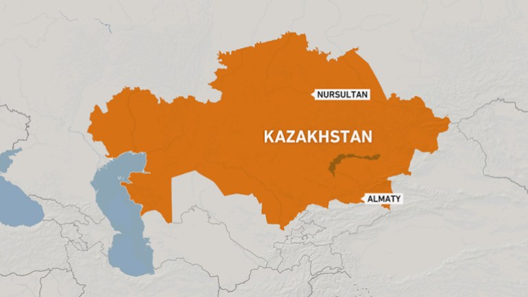 Mapa do Cazaquistão