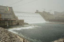 The Grand Ethiopian Renaissance Dam (GERD) in Guba, Ethiopia, on February 20, 2022 [Amanuel Sileshi/AFP]