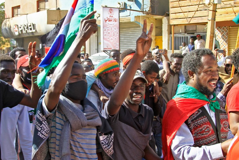 Sudanese protest against the coup