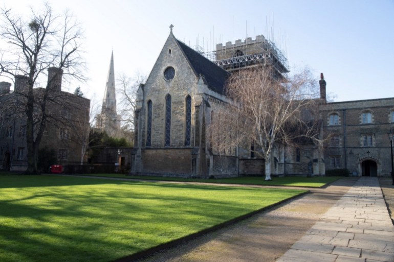 Jesus College Chapel at Cambridge University in the UK