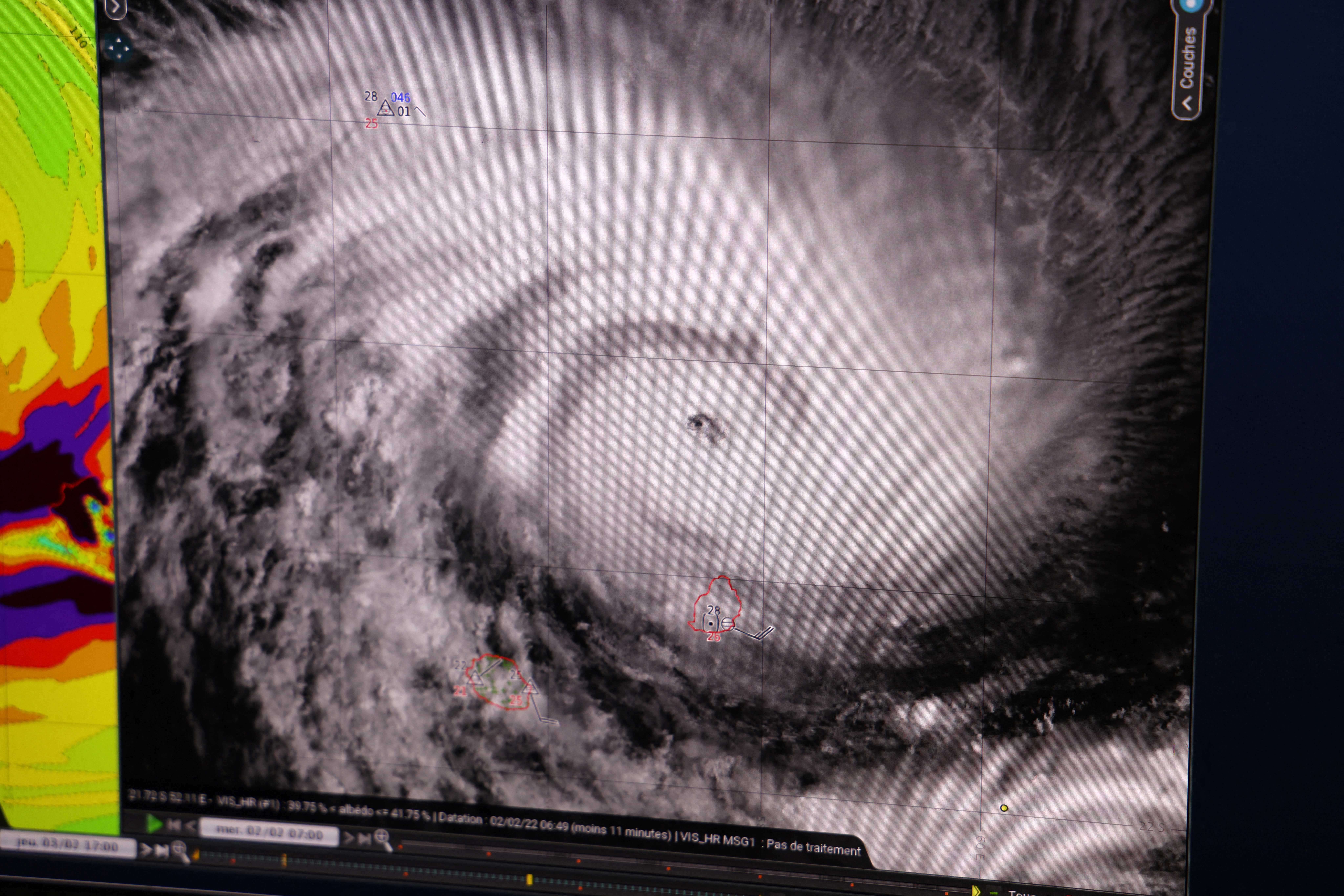 Un'immagine del computer mostra il nuovo ciclone tropicale Batsirai