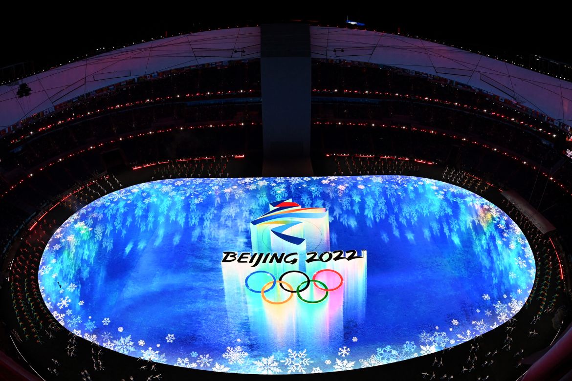 An overview of the stadium ahead of the opening ceremony of the Beijing 2022