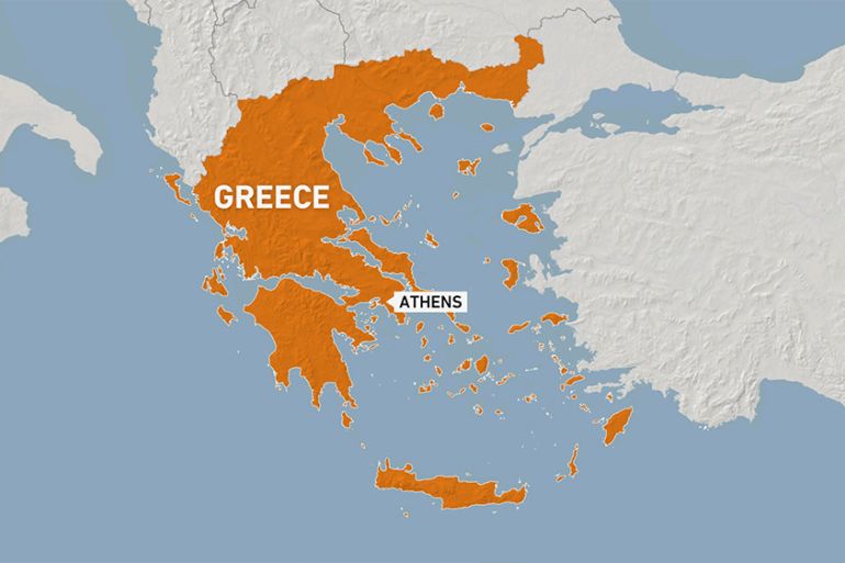 map of Greece showing Athens