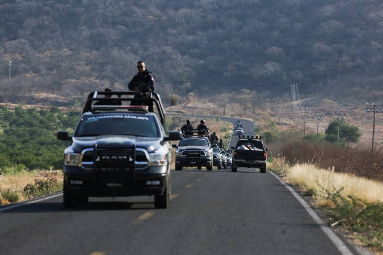 state police convoy in Mexico