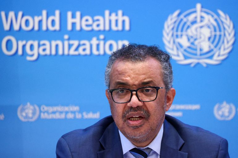 Tedros Adhanom Ghebreyesus, Director-General of the World Health Organization (WHO), speaks during a news conference in Geneva, Switzerland
