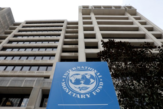 The International Monetary Fund headquarters building in Washington, DC, US.