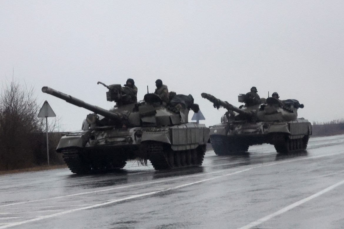 Russian tanks are seen moving into Mariupol