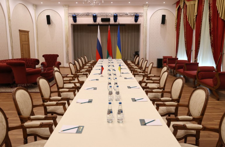 The venue of the forthcoming talks between Russian and Ukrainian delegations is seen