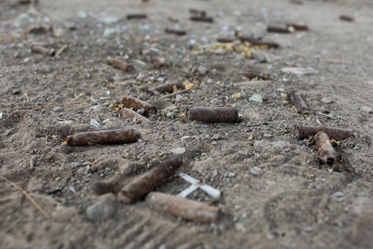 bullet casings on the floor
