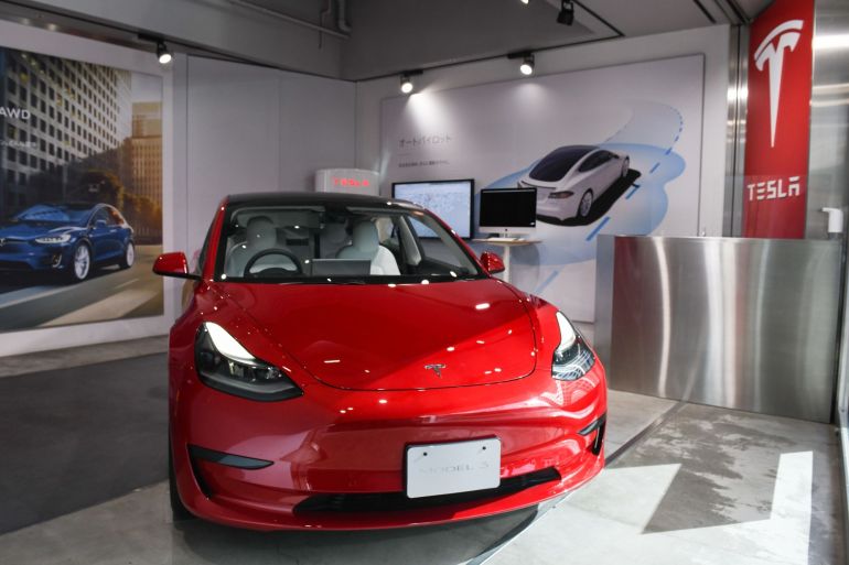 Tesla cars are particularly popular among Japan’s young and wealthy