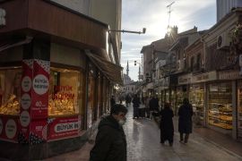 Customers visit a market in Eskisehir, Turkey, on Tuesday, Jan. 18, 2022.