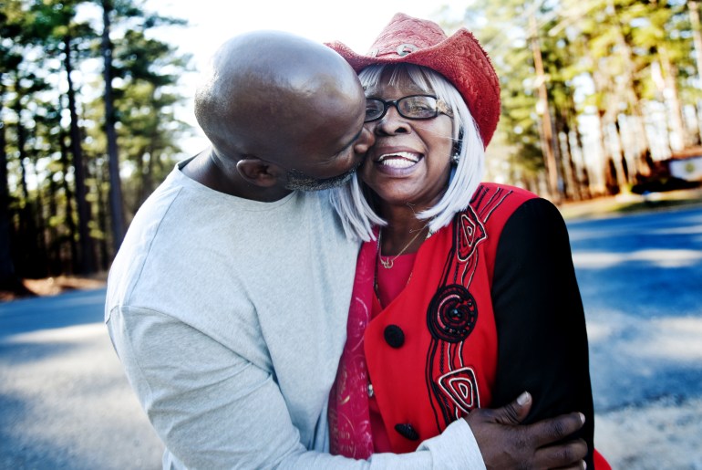 Aftr 25 years in prison, Brandon Jackson, 50, was reunited with her mother Mollie Peoples