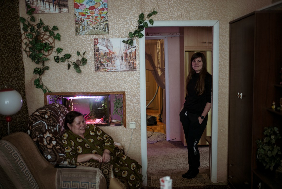 In Adviivka, Olga lives alone in an apartment that was shelled three times.