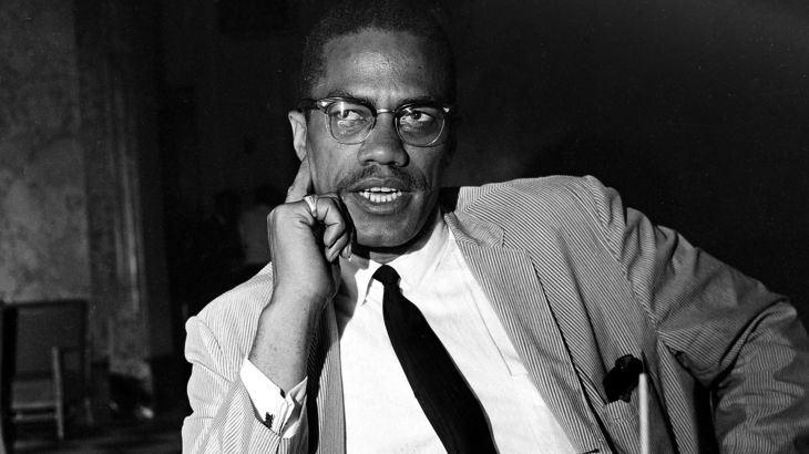 Malcolm X speaks at a news conference in the Hotel Theresa, in New York, May 21,1964.